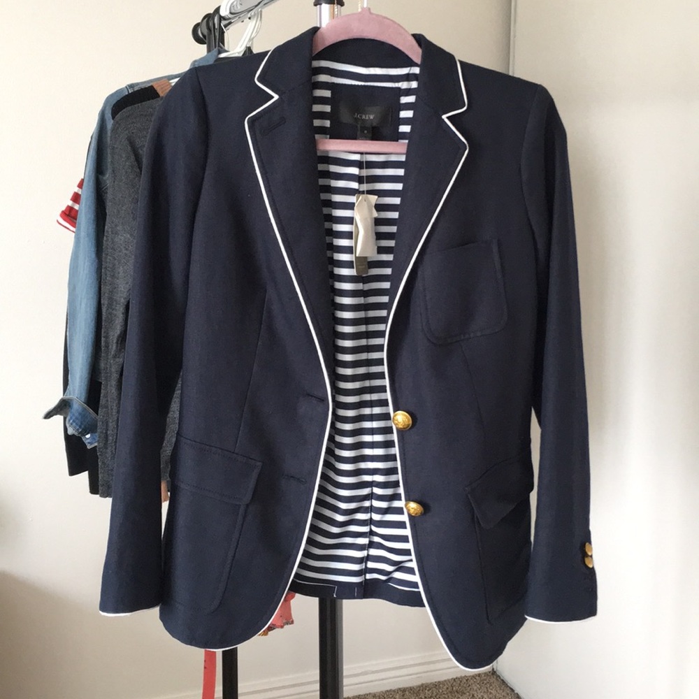 J. Crew Rhodes Blazer in Tipped Linen